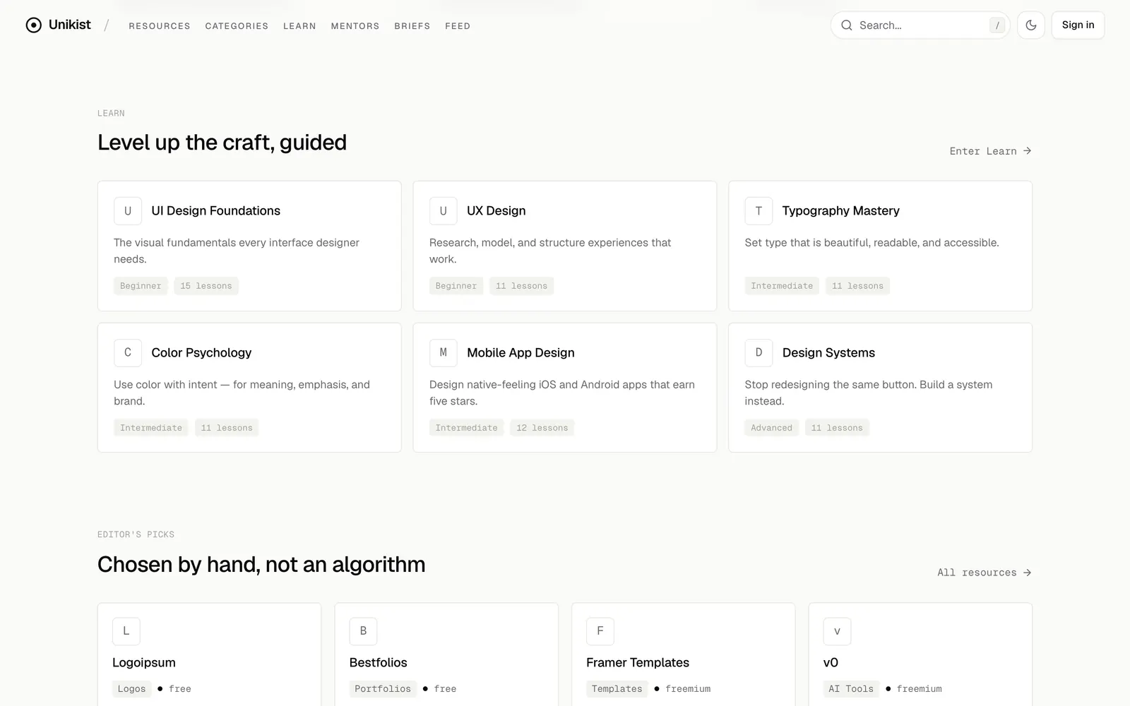 Unikist: Guided learning paths