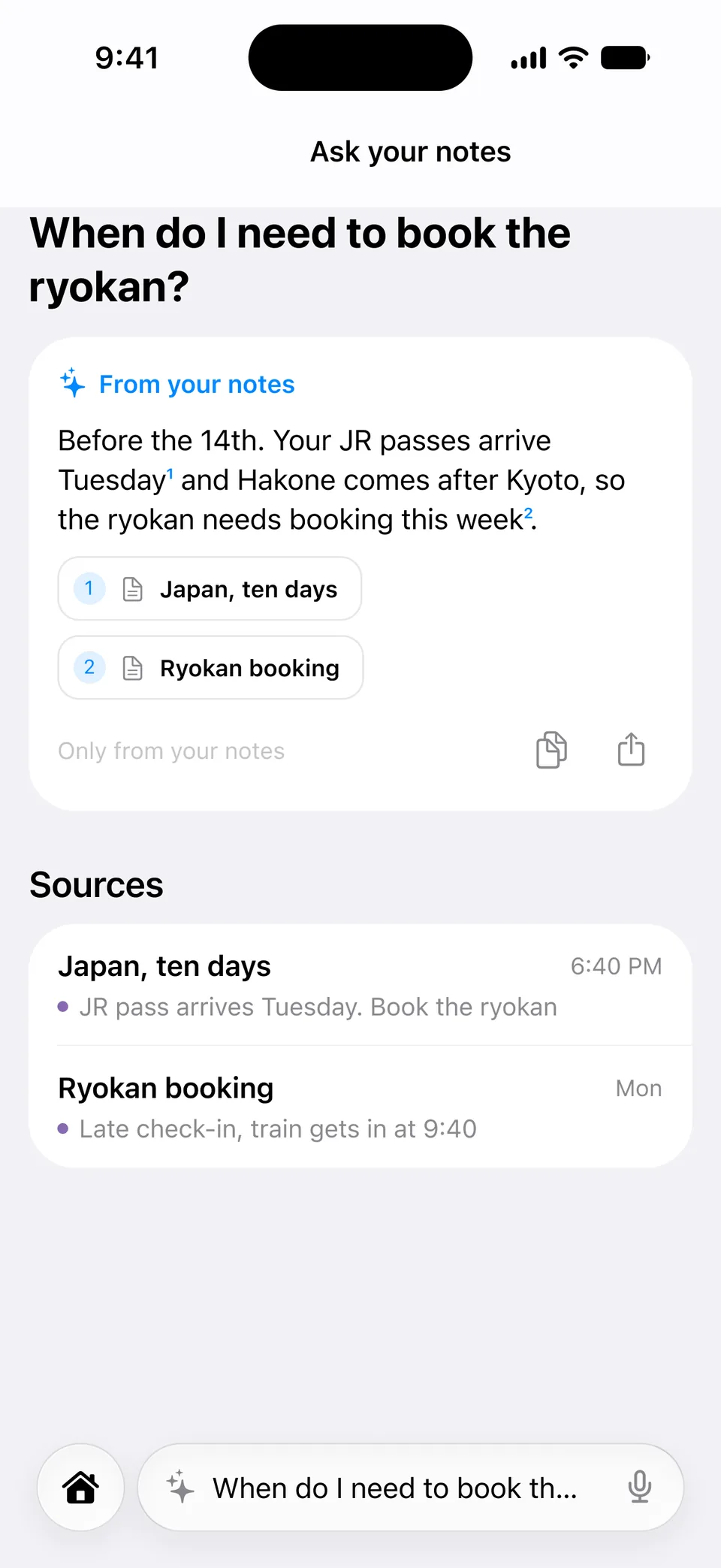 Zimoma: Ask your notes