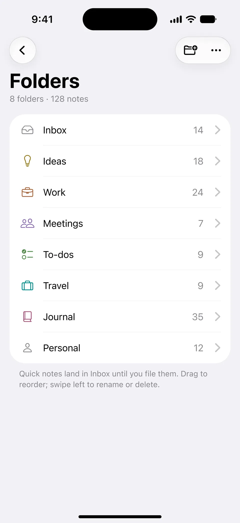 Zimoma: Folders
