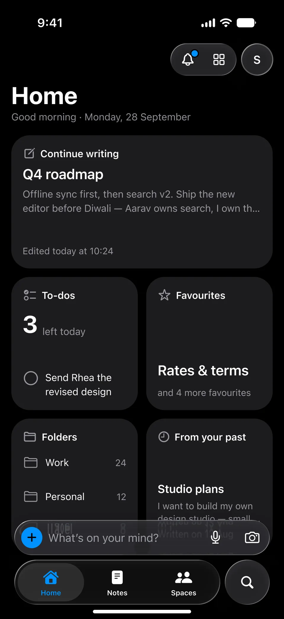 Zimoma: Dark: solid widgets, glass bars