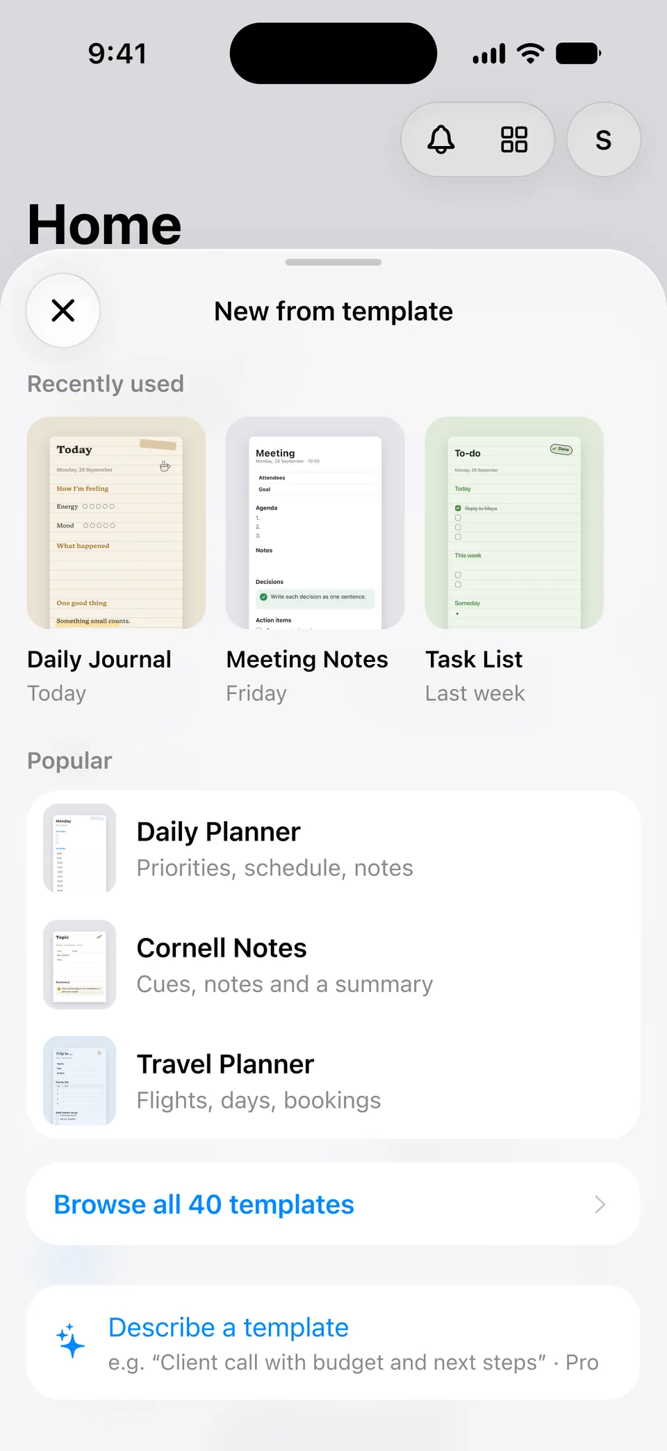 Zimoma: Templates